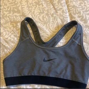 Gray Nike sports bra